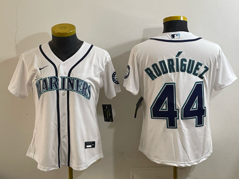 women 2026 Seattle Mariners #44 Rodriguez white Nike MLB Jersey 003->women mlb jersey->Women Jersey